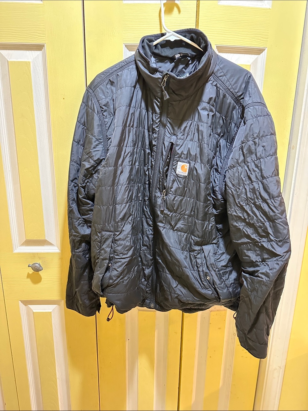 Carhartt Men's Black Quilted Lightweight Puffer Rain Defender Jacket